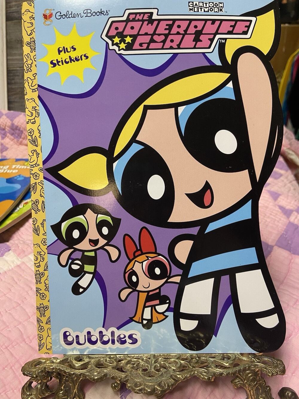 NEW Powerpuff Girls Golden Books Coloring Book 2000 Vintage has Stickers BUBBLES